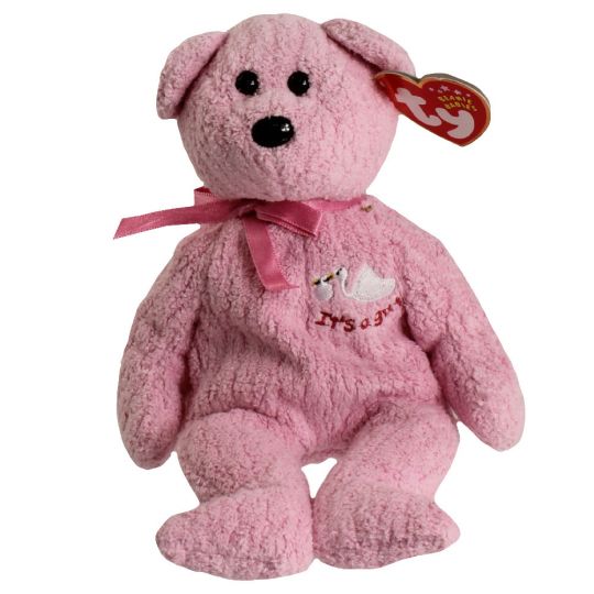 Ty Beanie Baby – Babygirl The Bear (With Stork & It’S A Girl On Chest) (8.5 Inch)