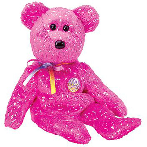 Ty Beanie Baby – Decade The Bear (Hot Pink Version) (Bbom July 2003) (8.5 Inch)