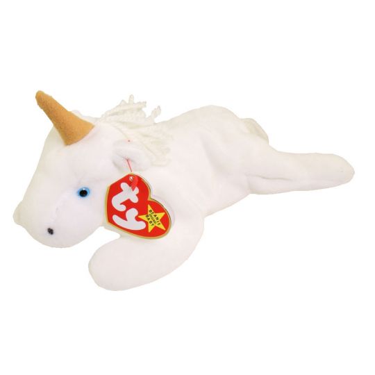 Ty Beanie Baby – Mystic The Unicorn (Tan Horn & Yarn Mane) (8 Inch)