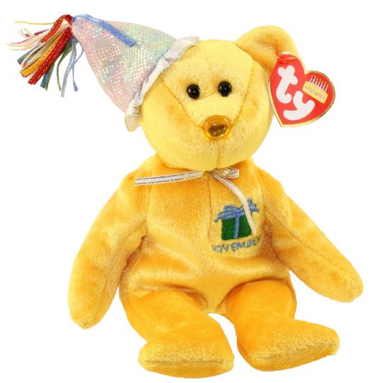 Ty Beanie Baby – November The Teddy Birthday Bear (W/ Hat) (9.5 Inch)