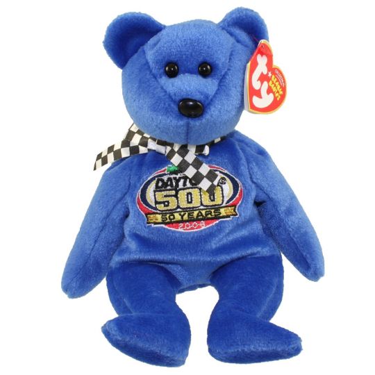 Ty Beanie Baby Racing Gold NASCAR Bear