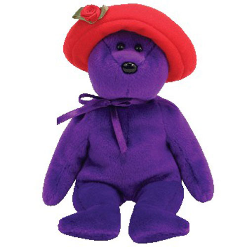 Ty Beanie Baby – Ruby The Bear (Purple With Red Hat) (9.5 Inch)