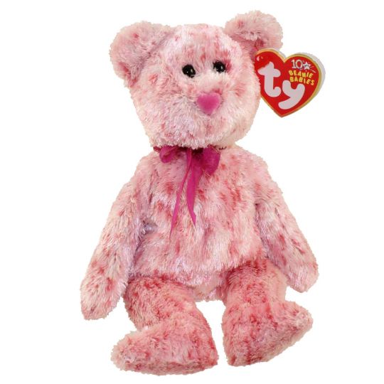 Smitten The Pink Bear Ty Beanie Baby Pink Heart Nose
