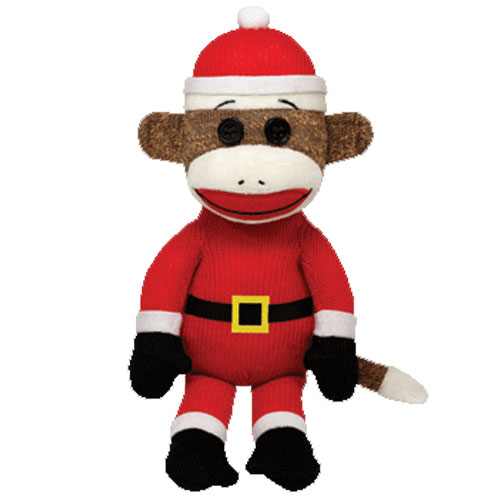 Ty Beanie Baby Sock Monkey Santa