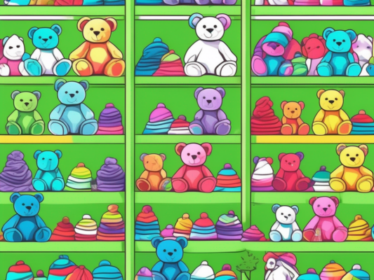 A variety of beanie babies dressed in colorful