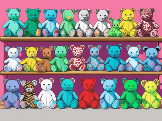 Various ty beanie babies arranged in different theme collections