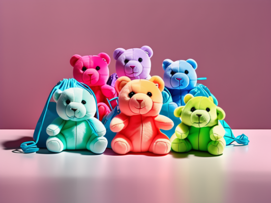 A variety of colorful and unique ty beanie babies arranged in a playful manner